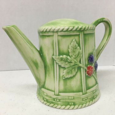 Royal Worcester 1999 Evesham Orchard Teapot Light Green  Portugal  Ceramic VTG