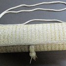 Kate Landry Silver Beaded Evening Bag with Tassle and Beaded Shoulder Strap