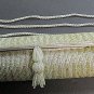 Kate Landry Silver Beaded Evening Bag with Tassle and Beaded Shoulder Strap
