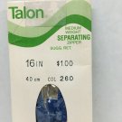 Vintage 1978 Talon Separating Metal Zipper Medium Weight Blue 16 inch Style 332
