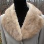 Vintage Fur Collar Worsted Wool Beige Full Length Coat Union Label Made in USA