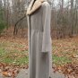 Vintage Fur Collar Worsted Wool Beige Full Length Coat Union Label Made in USA