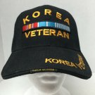 Korea Veteran Adjustable Baseball Golf Cap Hat Black hook And Loop