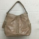 Tignanello Genuine Leather Tan Shopper Hangbag Purse Compartments