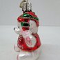 Babys First Christmas Old World Christmas Glass Ornament OWC Teddy Bear Glitter