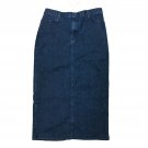 Lee Blue Denim Long Jean Skirt Size 10 Modesty Back Slit Waist 32  Hip 39 Inches