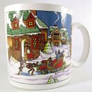 Artmark Christmas Mug Home for the Holidays 1991 Winter Sleigh in Retail Box Vtg