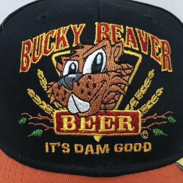 Baseball Cap with Bottle Opener in Visor Bucky Beaver Beer Strapback Strap Back