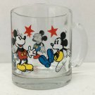 Walt Disney Mickey Minnie Mouse Clear Glass Coffee Mug Cup Tea Made in USA