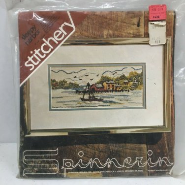 Spinnerin Stitchery Crewel Kit Sleepy Harbor ST864 Unopened Package Vintage 4x9