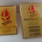 1992 Albertville France BAUSCH LOMB Winter Olympics Badge Lapel Pin LOT OF 2