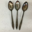 1934 Wm A Rogers AA Heavy Silverplate Debutante 3 Dinner Spoons Art Deco