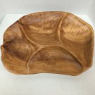 Burled Wood Divided Tray signed JK Large