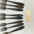1934 Wm A Rogers AA Heavy Silverplate Debutante 8 Dinner Forks Art Deco