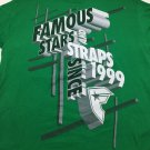 Famous Stars and Straps Green T Shirt XL Spell Out Logo Green Cotton 1999