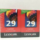 Lot of 4 Lexmark 29 Color Ink Cartridges Sealed Genuine