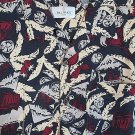 Hawaiian Silk Aloha Camp Shirt L Bill Blass Tropical Bar Hawaii Martini Palm Hut
