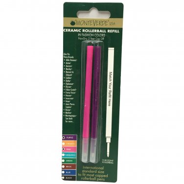 Monteverde Refills Ceramic Rollerball PINK and PURPLE Fine Point Made in Germany