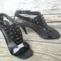 Donald J Pliner Nekita 6M Black Studded Leather Halter Heels Strappy Shoes Italy