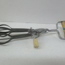 Vintage Manual Rotary Hand Held Mixer Egg Beater Yellow Green Early 1960s
