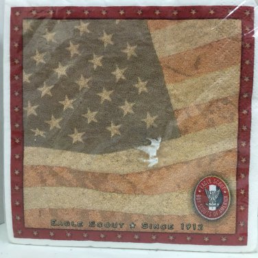 Boy Scout Official Eagle Scout Napkins American Flag 50 Count 3 Ply BSA   USA