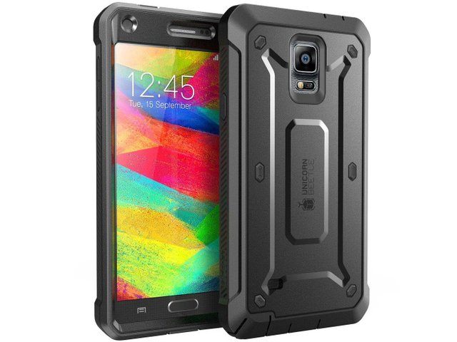 Samsung Galaxy Note 4 Case, SUPCASE [Heavy Duty] Belt Clip Holster Case Black/Black