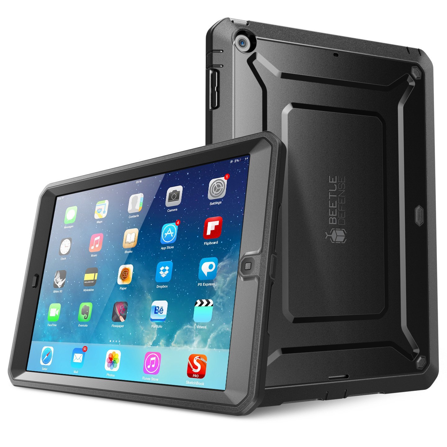 For iPad Mini Case, SUPCASE [Heavy Duty] iPad Mini Retina Case [Beetle Defense Series]Black/Black