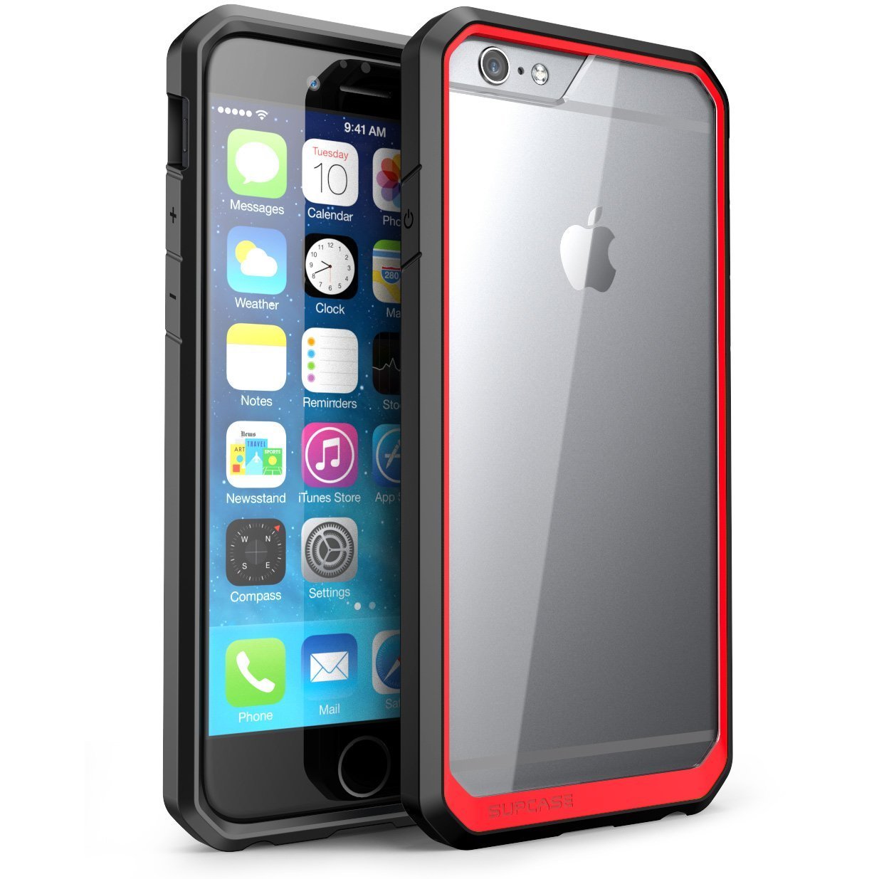 For Apple iPhone 6 5.5  Plus Case Unicorn Beetle Premium Hybrid Protective Bumper Clear/Red/Black