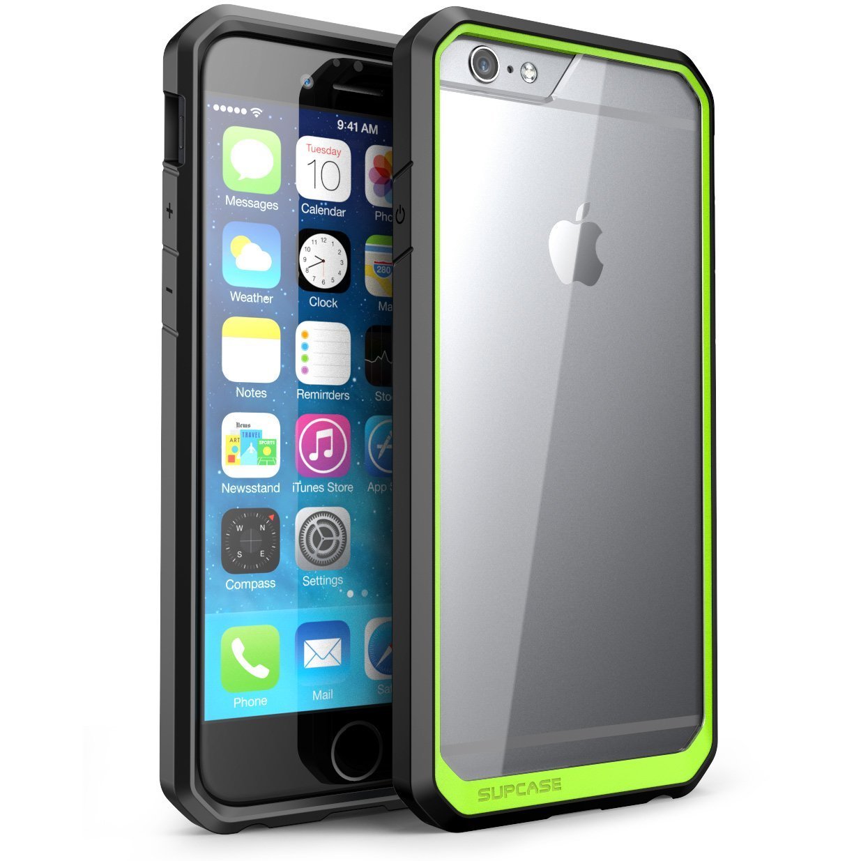 For Apple iPhone 6 Plus Case Unicorn Beetle Premium Hybrid Protective Bumper Case Clear/Green/Black