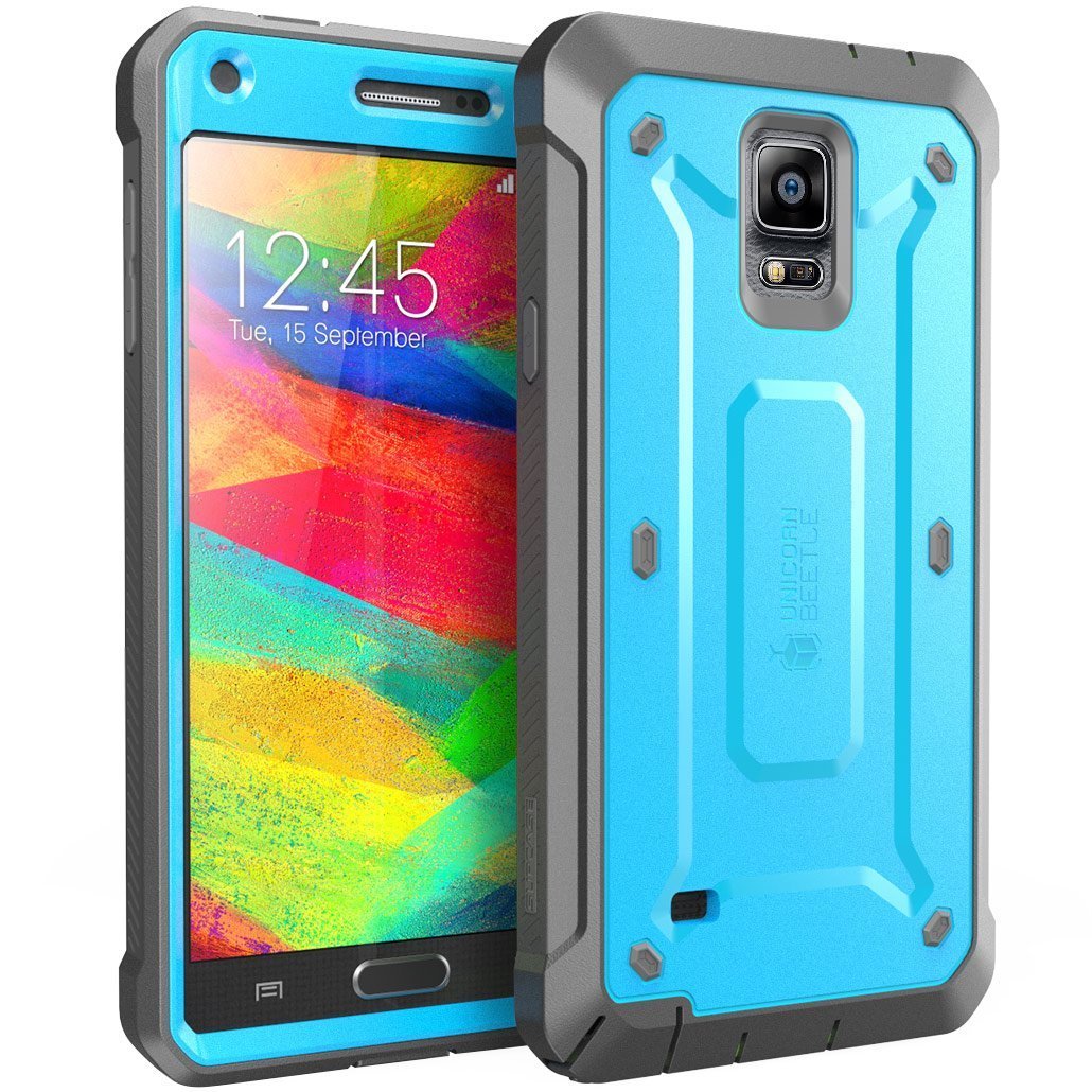 For Samsung Galaxy Note 4 Case, SUPCASE [Heavy Duty] Belt Clip Holster Case Blue/Black