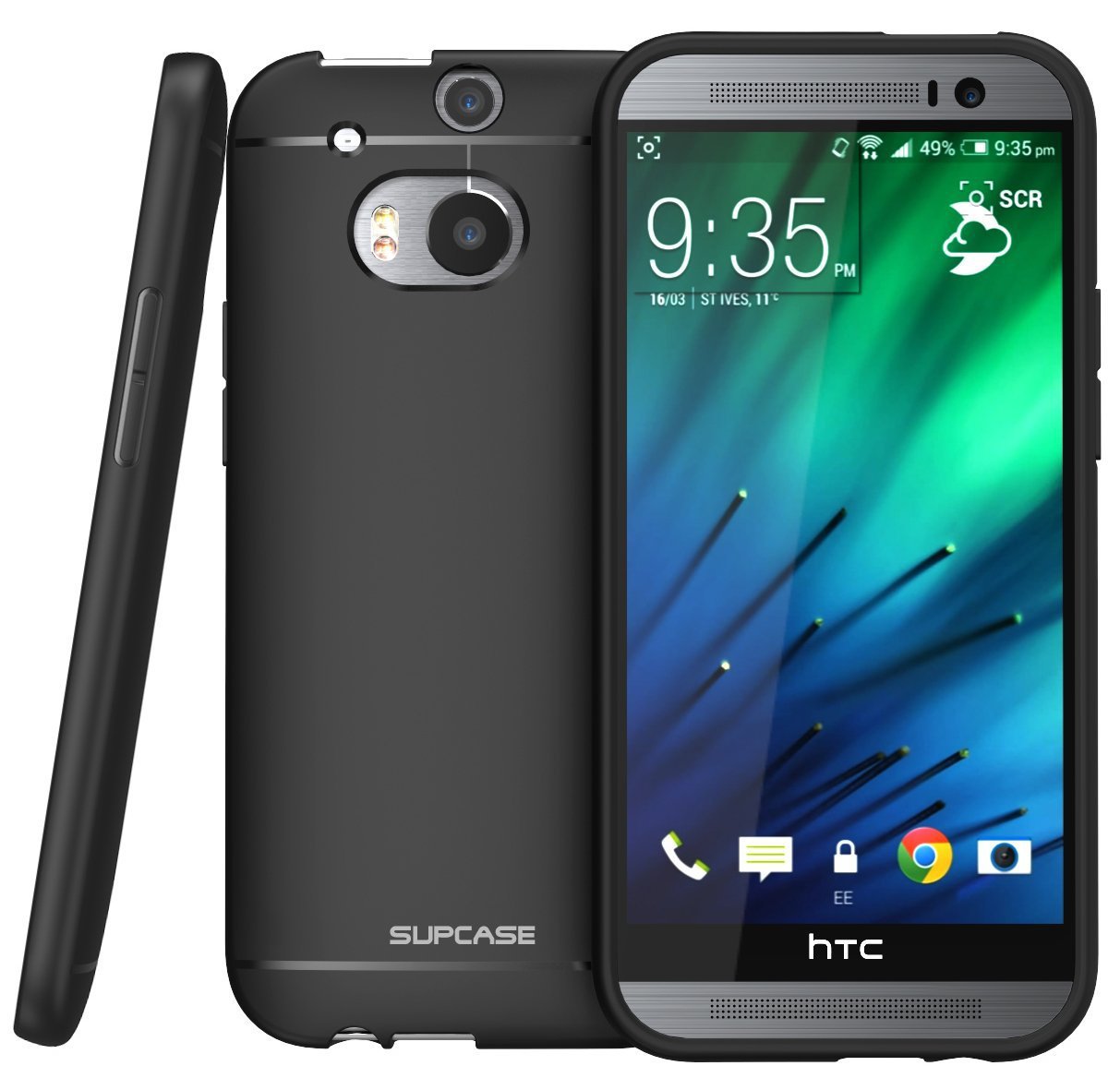 For HTC One M8 Case, SUPCASE Premium Ultra Slim Fit SoftGel Flexible TPU- Black