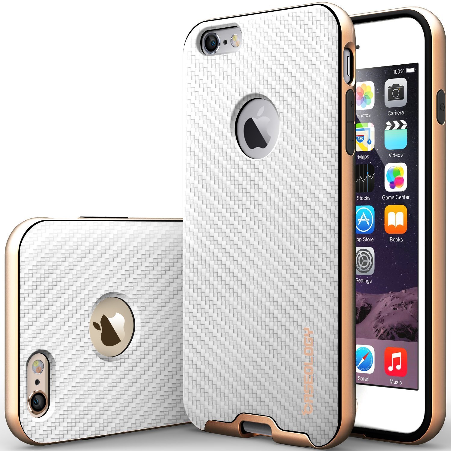 For Apple iPhone 6 Plus (5.5" inch) Case [Carbon Fiber White] Slim Fit Skin Cover