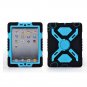 For iPad Mini 1 & 2 Silicone Plastic Kid Proof Extreme Duty Dual Protective Blue/Black