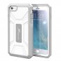 For Apple iPhone 6 Plus Case, roocase KAPSUL Series Military Case with Front Cover Gray / White