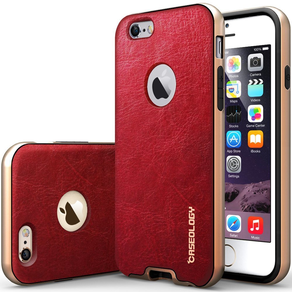 For Apple iPhone 6 (5.5" inch) Plus Case [Leather Burgundy Red] Slim Fit Skin Cover