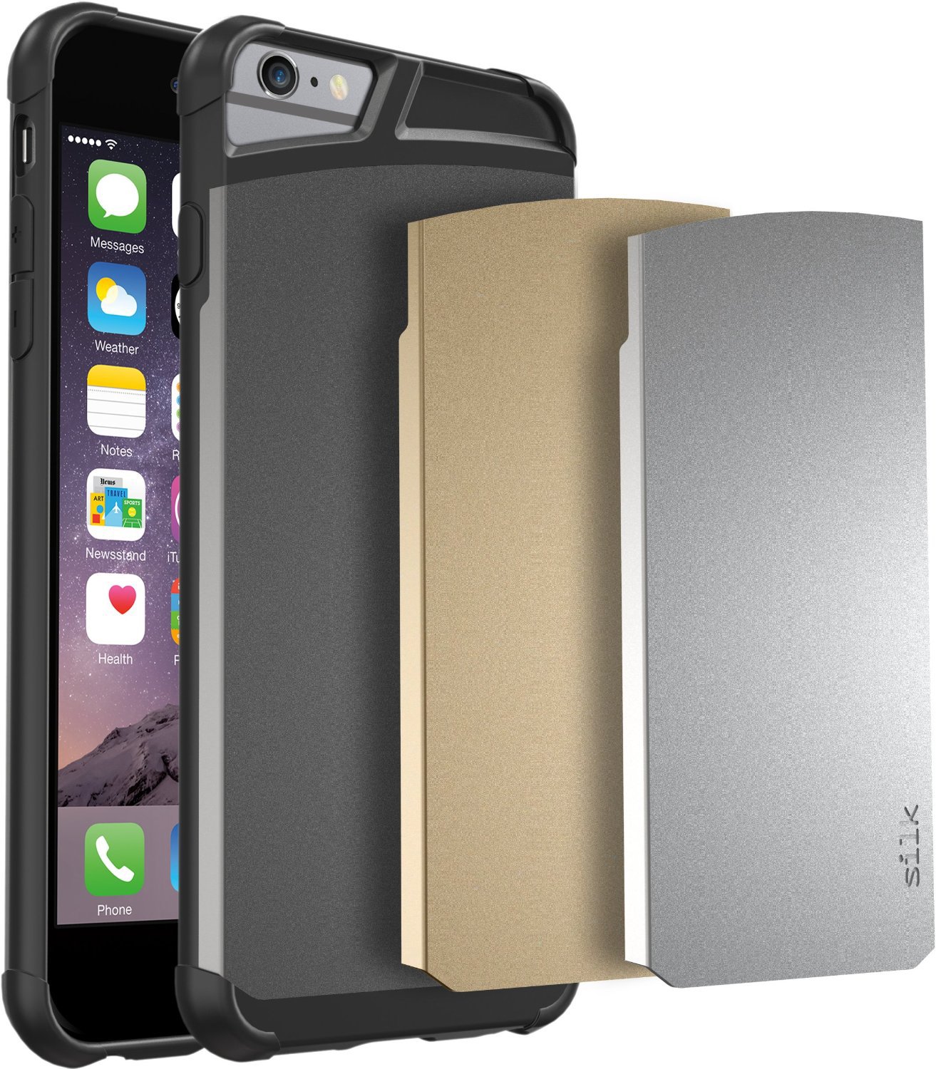 Stealth Armor Tough Case For Apple iPhone 6 Plus (5.5") Military-Grade Gunmetal/Gold/Silver