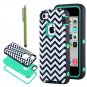 ULAK 3in1 Fashion Chevron Wave Pattern Armored Hybrid PC TPU Case for Apple iPhone 5C