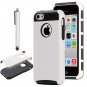 ULAK Colorful Hybrid TPU PC 2 on 1 Dirt Dust Proof Hard for Apple iPhone 5c- White+Black