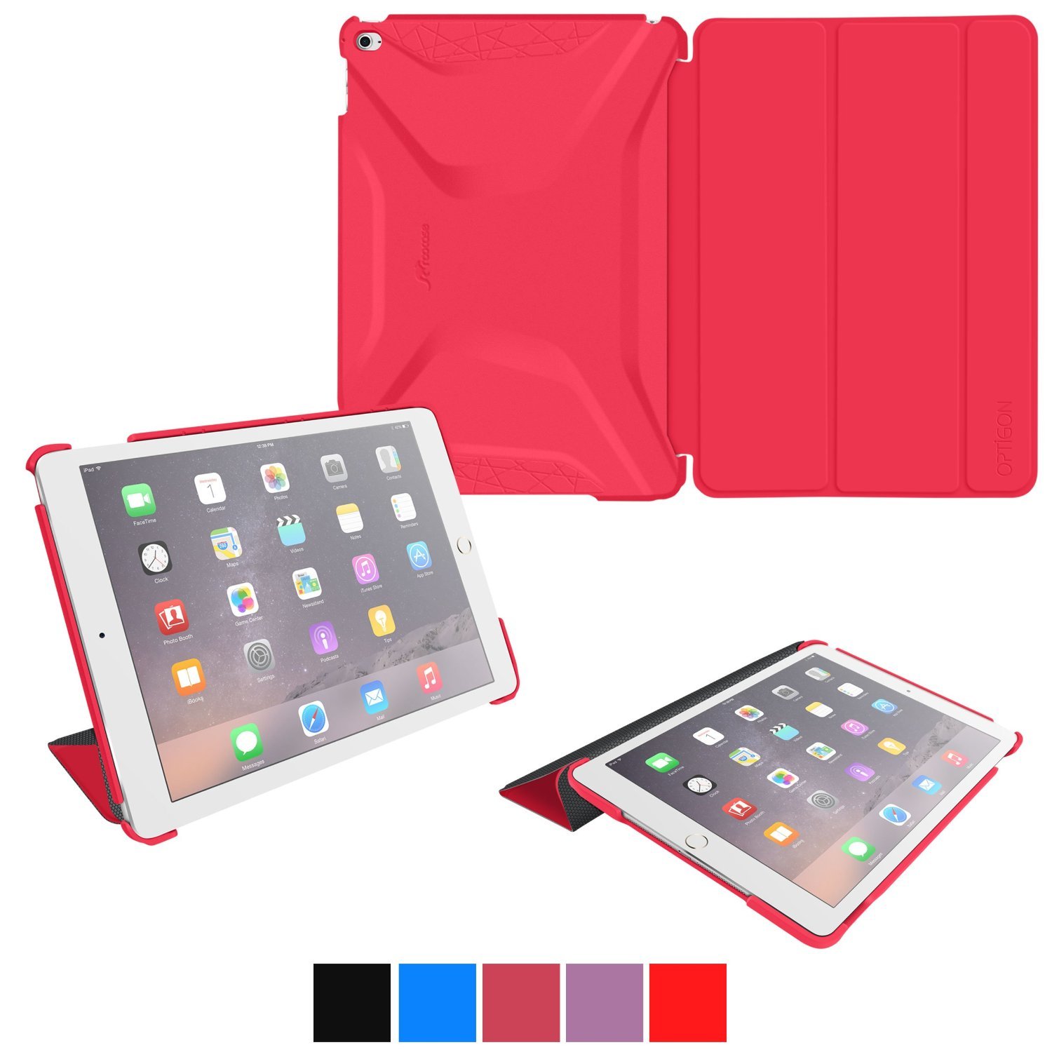iPad Air 2 Case  roocase Optigon 3D iPad Air 2 2014 Slim Shell Case- Optigon Magenta