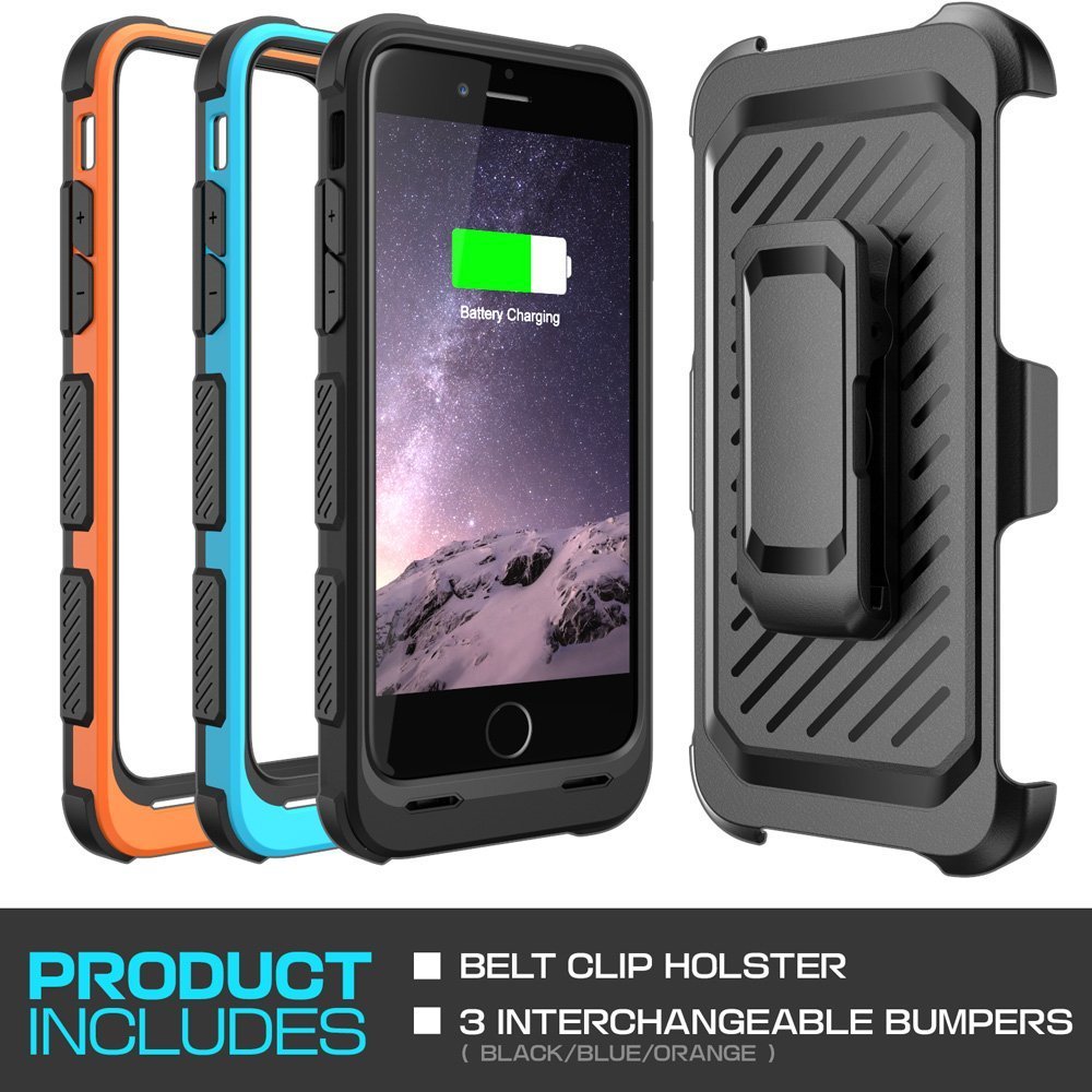 SUPCASE MFI Certified Beetle Power Holster 3200mAh Battery Case Black/Blue/Orange