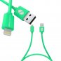 [Apple MFi Certified] ZeroLemon Lightning to USB Plastic PVC Cable 6 inches / 15 cm- Green