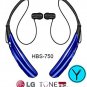 New! LG Tone PRO HBS-750 Bluetooth Wireless Stereo Headset Blue - Free Shipping