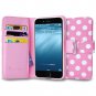 i-Blason Apple iPhone 6 Plus Case 5.5 Inch Leather Case Slim Wallet Book Cover Dal-Pink/White