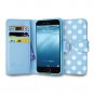 i-Blason Apple iPhone 6 Plus Case 5.5 Inch Leather Case Slim Wallet Book Cover Dal-Blue/White