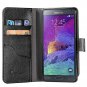 Galaxy Note 4 Case, i-Blason Slim Leather Wallet Book Cover-Black