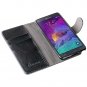 Galaxy Note 4 Case, i-Blason Slim Leather Wallet Book Cover-Black