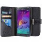 Galaxy Note 4 Case, i-Blason Slim Leather Wallet Book Cover-Black