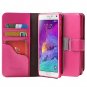 Galaxy Note 4 Case, i-Blason Slim Leather Wallet Book Cover with Stand Feature-Pink