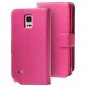 Galaxy Note 4 Case, i-Blason Slim Leather Wallet Book Cover with Stand Feature-Pink