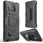 For Samsung Galaxy Note 4 [SM-N910S] with Kickstand and Locking Belt Swivel Clip (Black)
